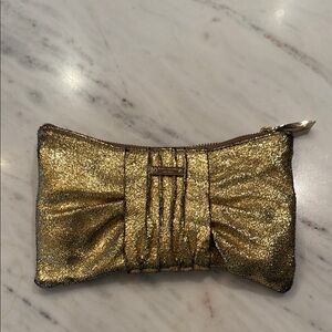 Kate Spade Gold Clutch with Bow Detail